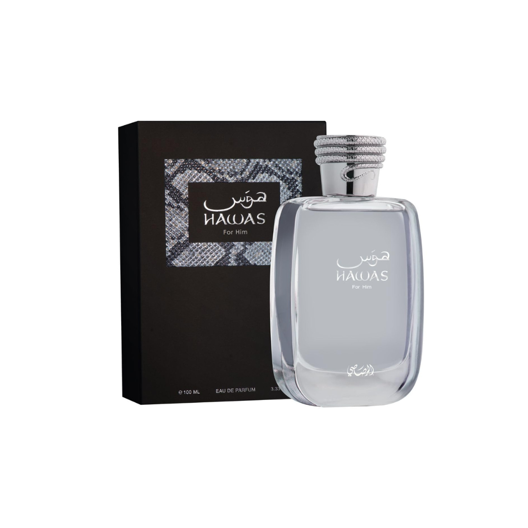 Hawas for Men Eau de Parfum – Long-Lasting Aquatic Fragrance, Bold & Masculine Scent, 100ml by Rasasi