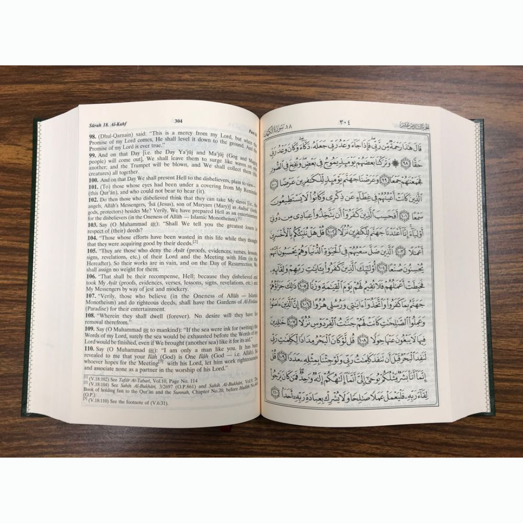 Interpretation of The Meaning of The Noble Quran In The English Language (Side by Side Pages) 7x10in.