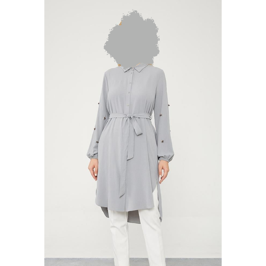 Tunic with Embellished Stone Sleeves – Stylish Women's Fashion Top
