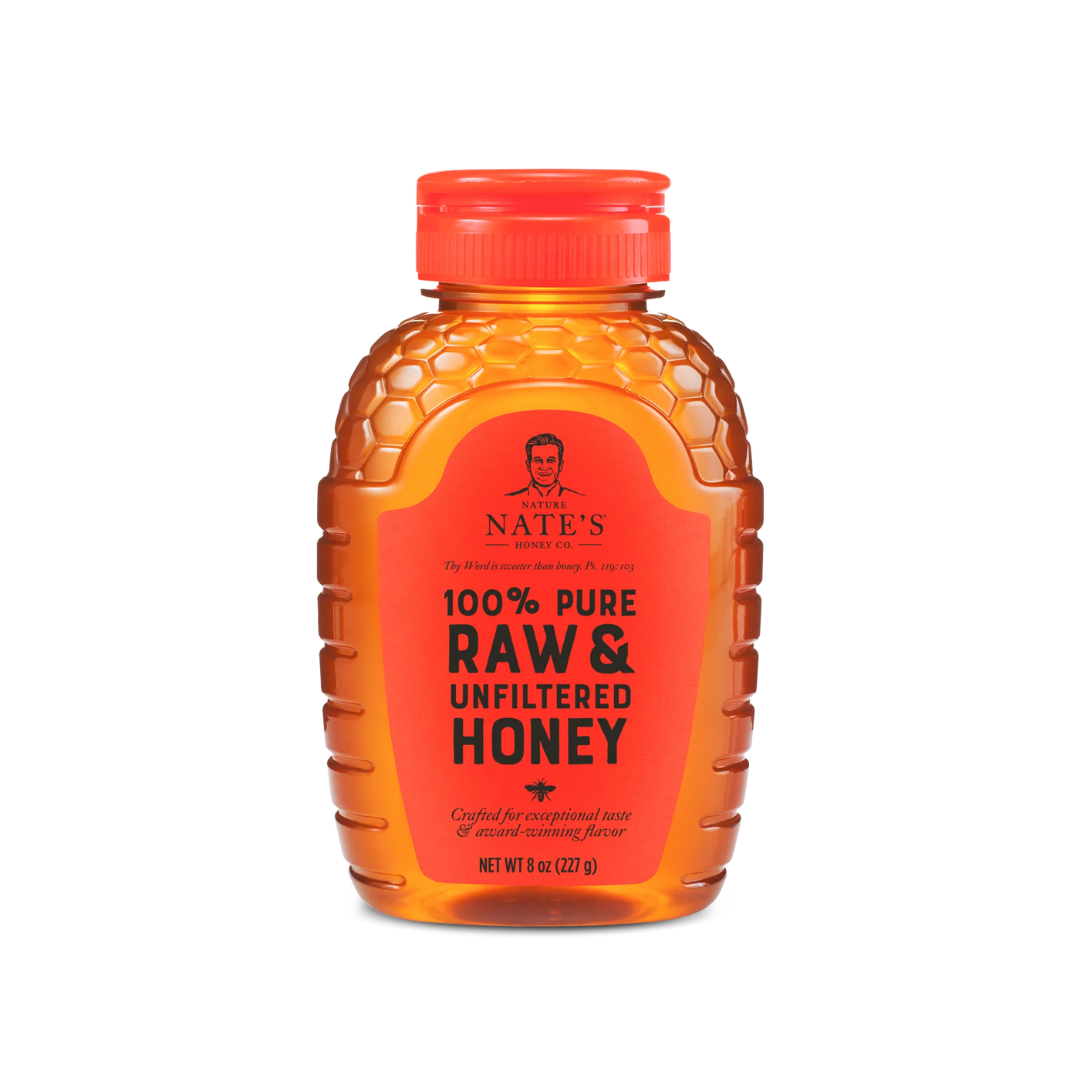 Nature Nate's 100% Pure Raw Unfiltered Honey 8oz