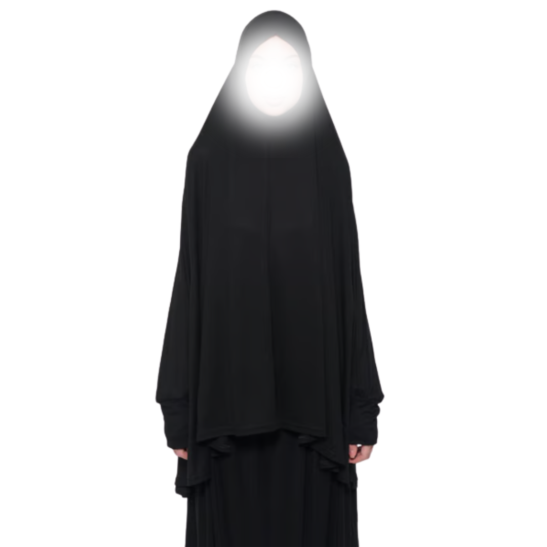 Adults Black 2-Piece Jersey Material Prayer Garment (One Size Fits All)