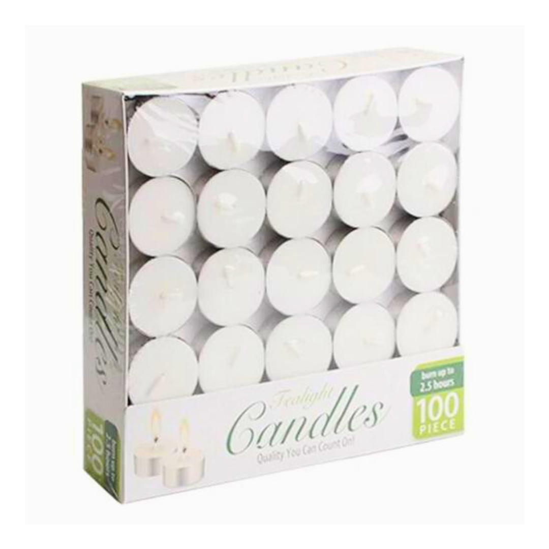 Tealight Candles – Unscented Palm-Blend Wax with 2.5 Hours Burn Time
