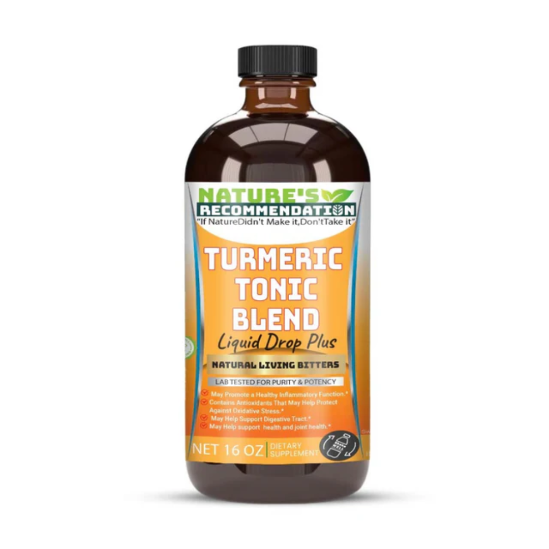 Turmeric Tonic Blend Liquid Drop Plus living Bitters 16 oz