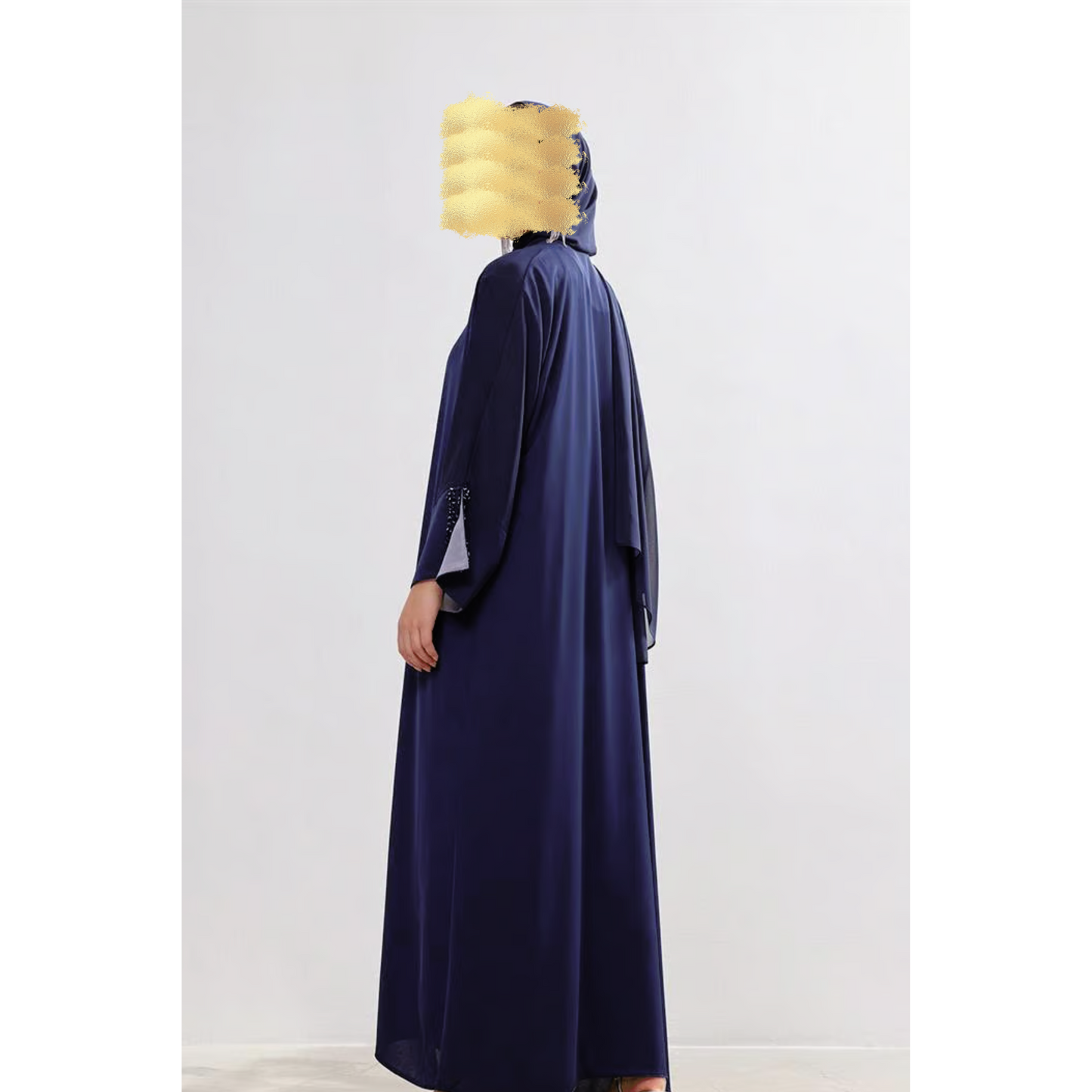 Grey and Navy Blue Abaya