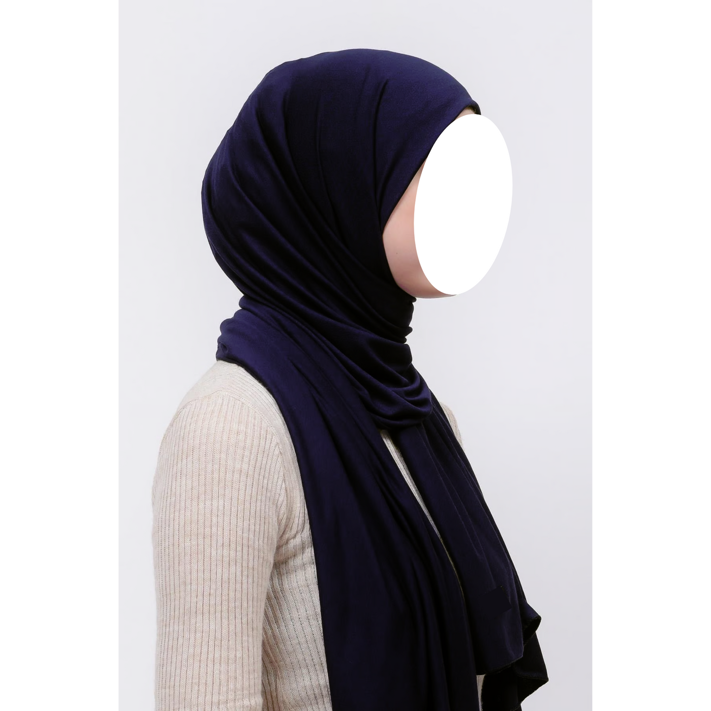Navy Blue Jersey Hijab