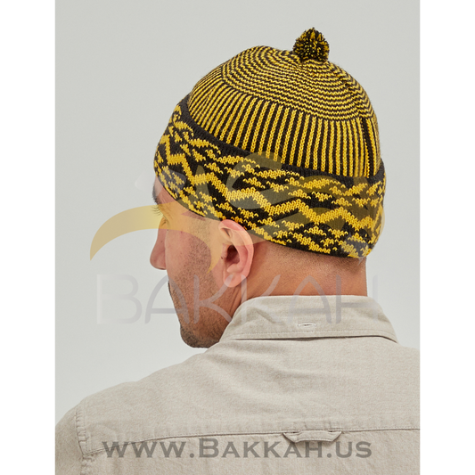 Black and Yellow Pattern Winter Hat