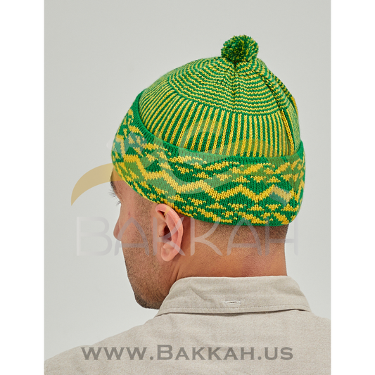 Yellow and Green Pattern Winter Hat