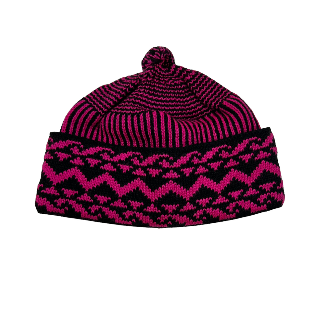 Pink and Black Pattern Winter Hat