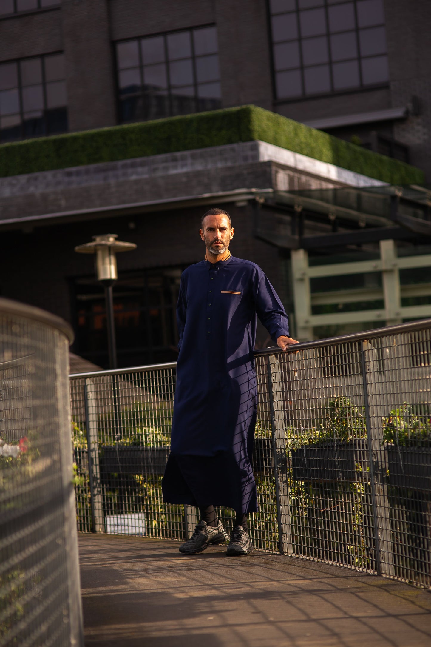 Polo Blue Thobe - Elegant Designer Muslim Wear from London