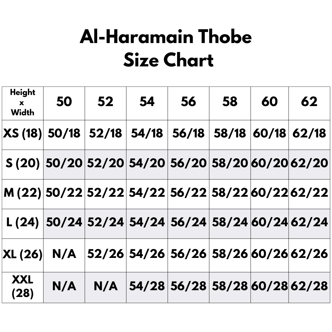 Al Haramain Saudi Style Thobe The Standard Traditional Men's Thobe