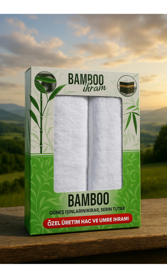 Premium 2-Piece Bamboo Ihraam Set – Soft, Eco-Friendly, White Ihram Towels for Hajj & Umrah