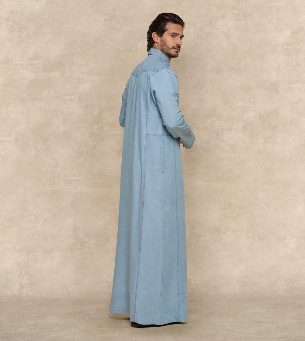 Casual Denim Thobe – Blue