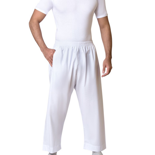 Aseel White Thobe Pants Model R-G (Single-Pocket)