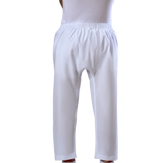 Aseel White Thobe Pants Model K (Single-Pocket)
