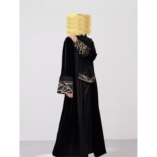 Velvet and Gold Abaya
