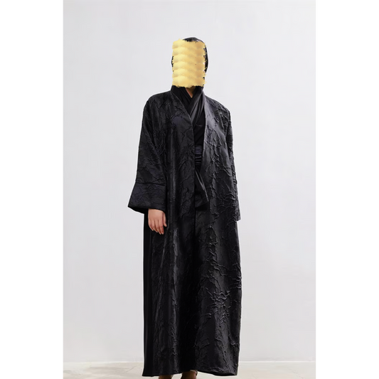 Textured Black Abaya