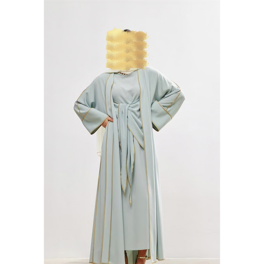 New Line Dress Set Mint Abaya