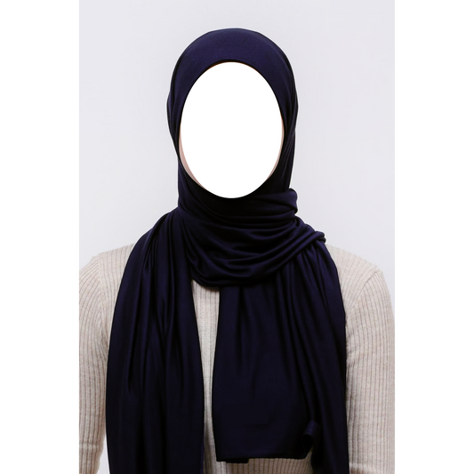 Navy Blue Jersey Hijab