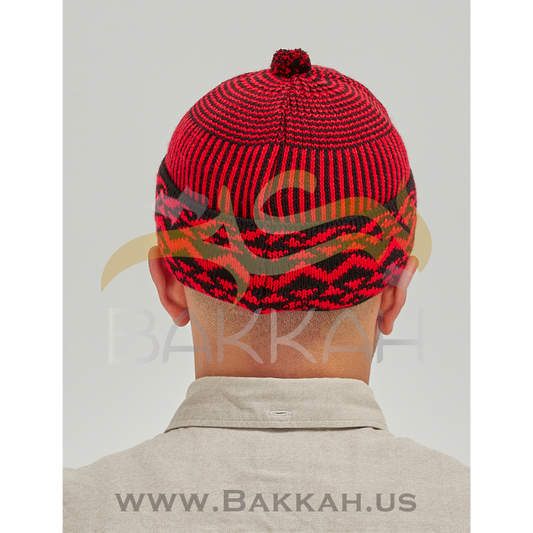 Black and Red Pattern Winter Hat