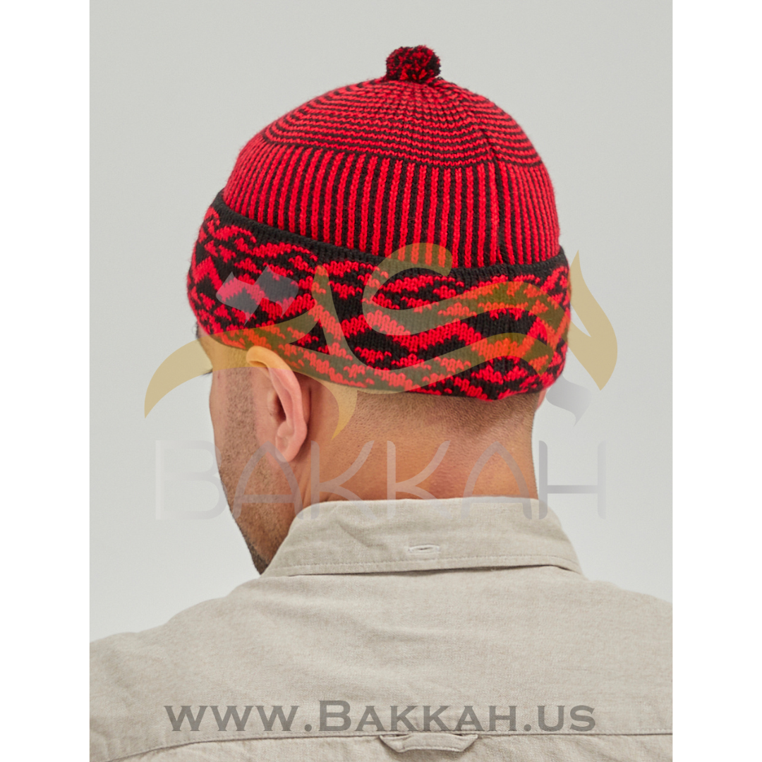 Black and Red Pattern Winter Hat