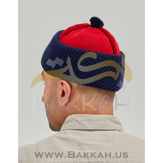 Navy and Burgundy Winter Hat