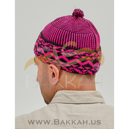 Pink and Black Pattern Winter Hat