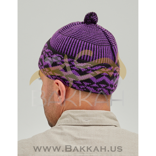 Purple and Black Pattern Winter Hat