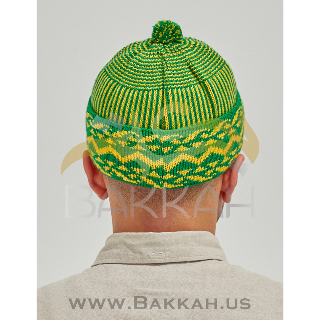 Yellow and Green Pattern Winter Hat