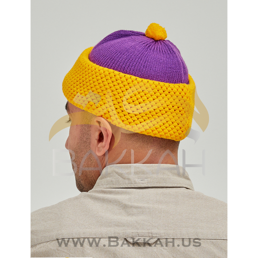 Yellow and Purple Winter Hat