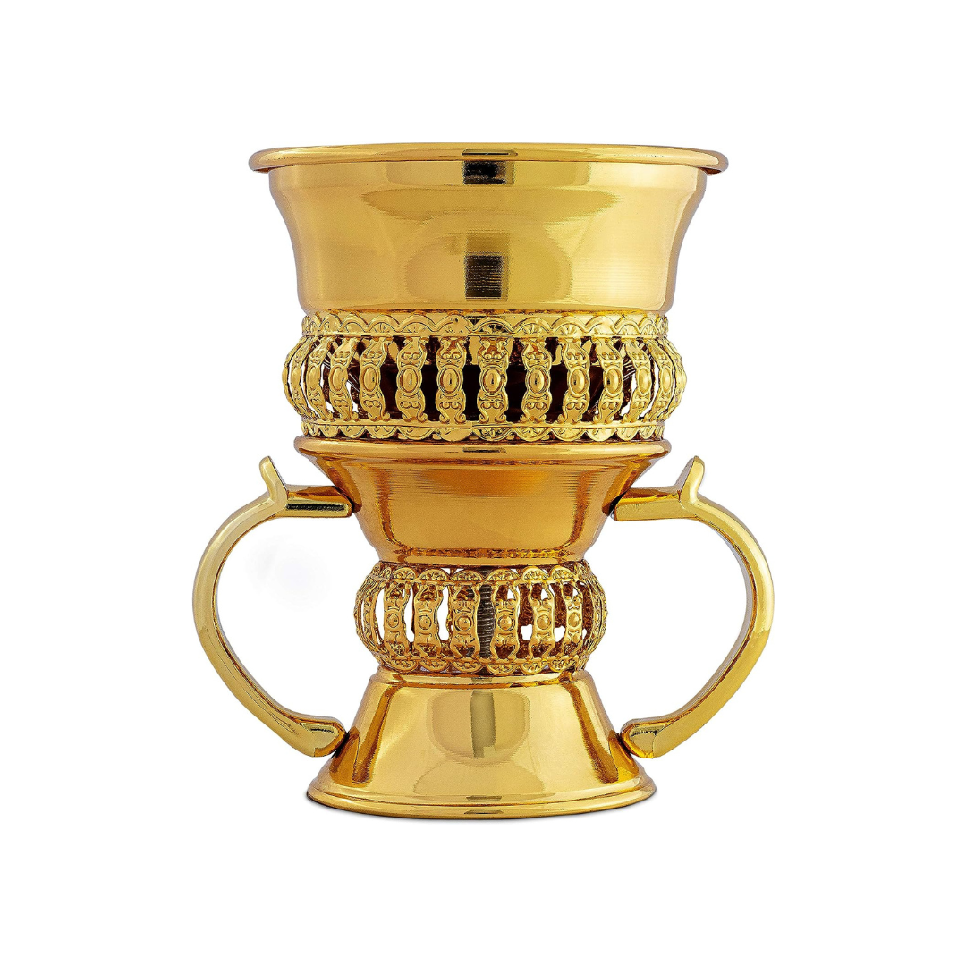Gold Incense Charcoal Burner – Traditional Bakhoor Burner Mabkhara for Home Fragrance
